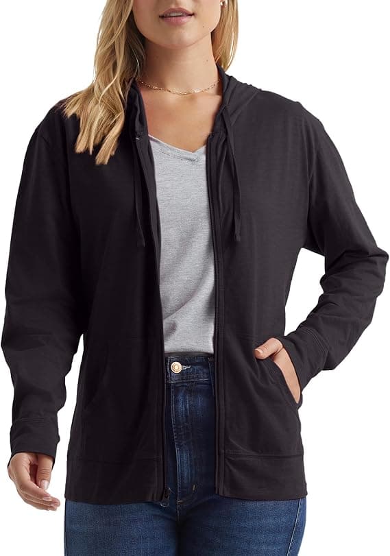 Hanes Women's Lightweight Full Zip Hoodie