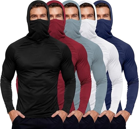 HovSiyla Mens Fishing Hoodie, UPF Rash Guard